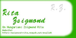 rita zsigmond business card